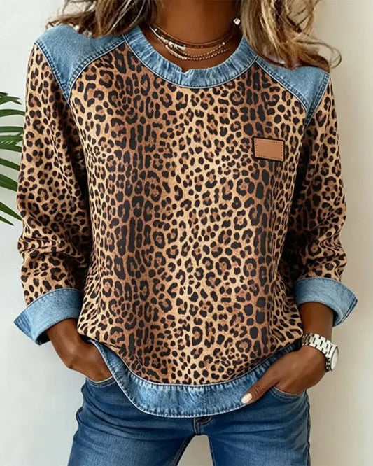 Suéter estampado de leopardo