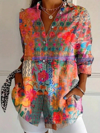 Blusa con fantasía colorada