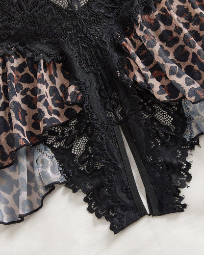 Pijama sexy de encaje liso